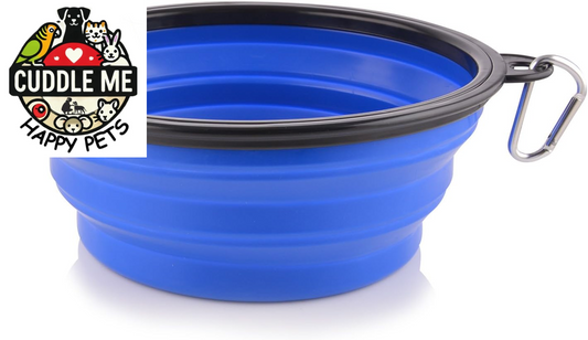 Extra Large Collapsible Dog Bowl, 3L XL Travel Dog Bowl, Foldable Travel Water Dish, 102Oz X-Large Portable Collapsable Traveling Bowls with Carabiner for Dogs Walking, Hiking (Blue)