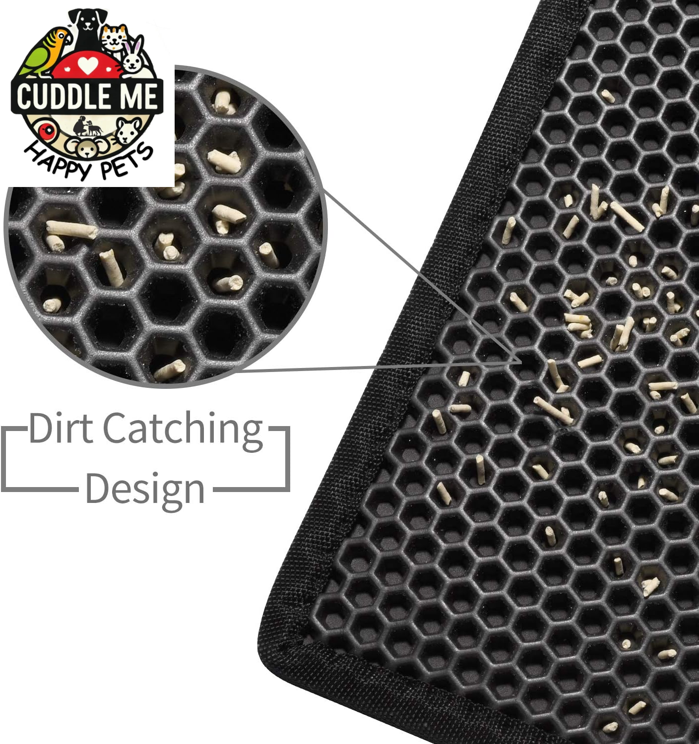 Cat Litter Mat Double Layer Waterproof Urine Proof Trapping Mat 1 Pack (Black, 30X24 Inch (Pack of 1))