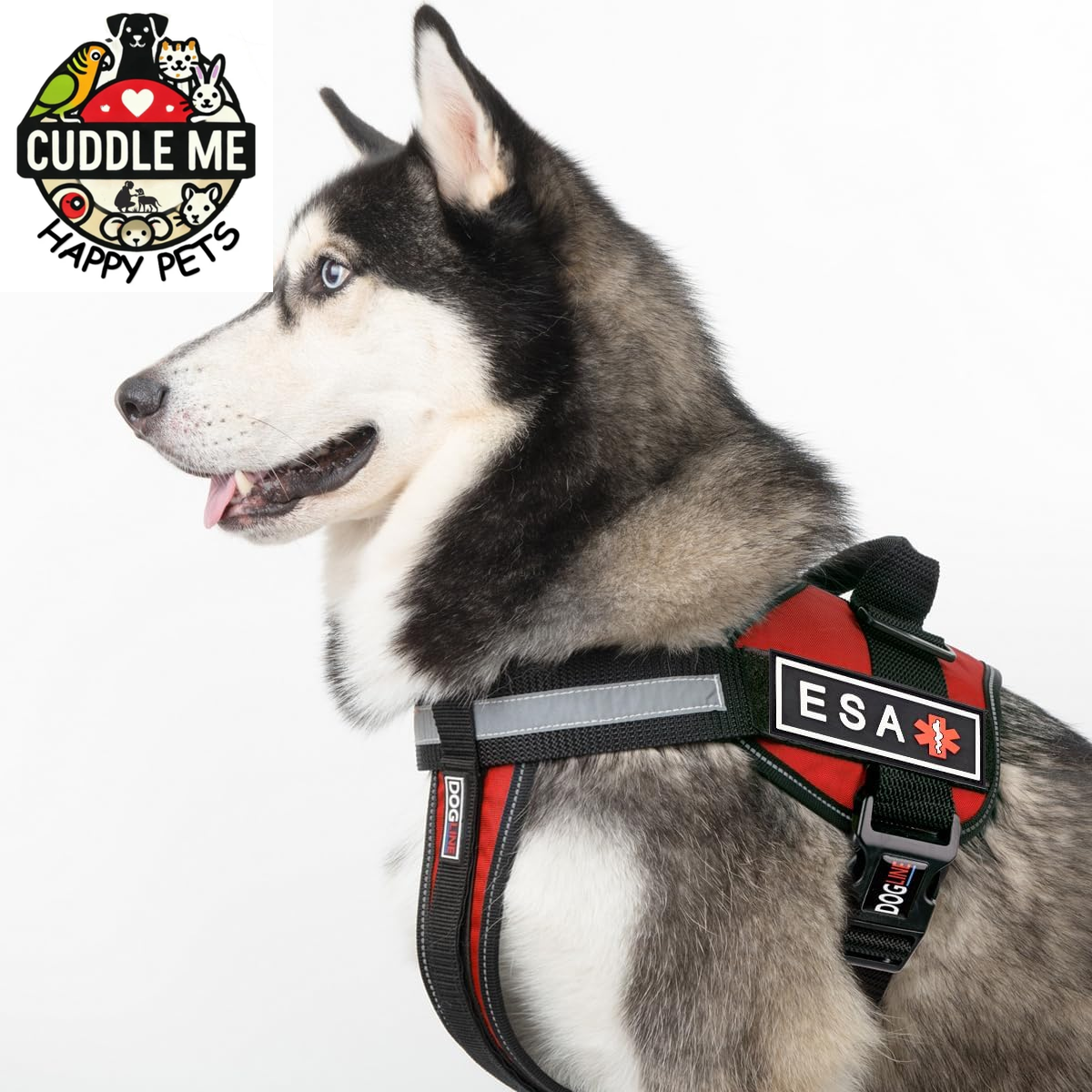 Emotional Support Animal Patch for Dog Harness and Vest ESA Removable 3D Rubber Patches Hook Backing for Small or Large Service Dogs