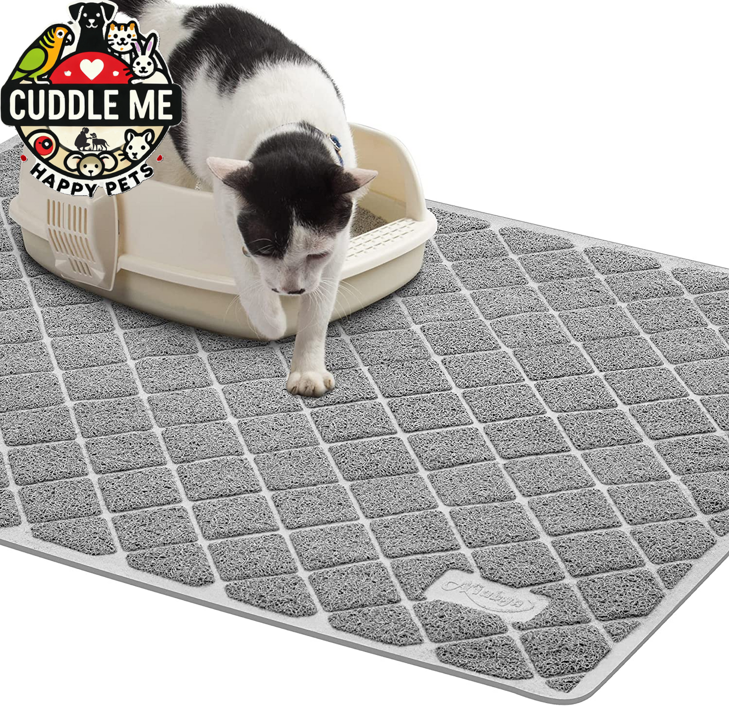 Premium Cat Litter Mat, Litter Box Mat with Non-Slip and Waterproof Backing, Litter Trapping Mat Soft on Kitty Paws and Easy to Clean, Cat Mat Traps Litter from Box