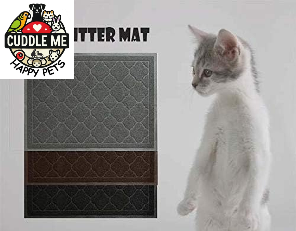 Cat Litter Mat, XL Size 47"X36" Litter Mat, Durable Trapping Rug, Non-Slip and Waterproof, Easy to Clean,Traps Litter from Litter Box(Extra Large Gray Khaki)