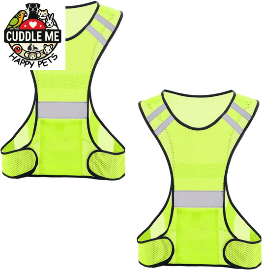 Reflective Running Vest, High Visibility Running Gear with Large Pocket