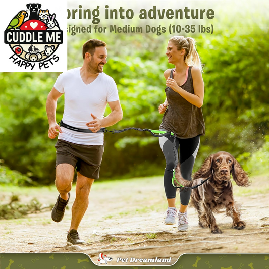Exquisite Hands-Free Leash for Medium Dogs: Ultimate Comfort & Freedom for Running, Walking, Hiking. Premium Quality, Durable & Versatile Waist Dog Leash Belt. Your Dog Will Love It